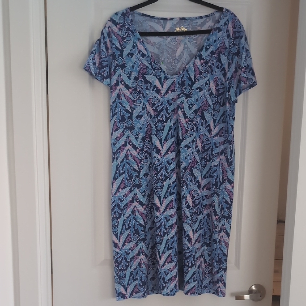 Lilly Pulitzer Blue and Pink Abstract Dress